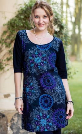 Černo-fialové šaty Michaela Gautam Narami s výšivkami