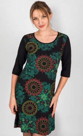 Černo-zelené šaty Michaela Gautam Narami s výšivkami