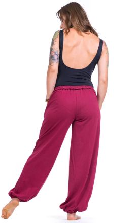 Kalhoty z lehké bavlny Purano - bordó