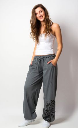Kalhoty z lehké bavlny Purano - šedé